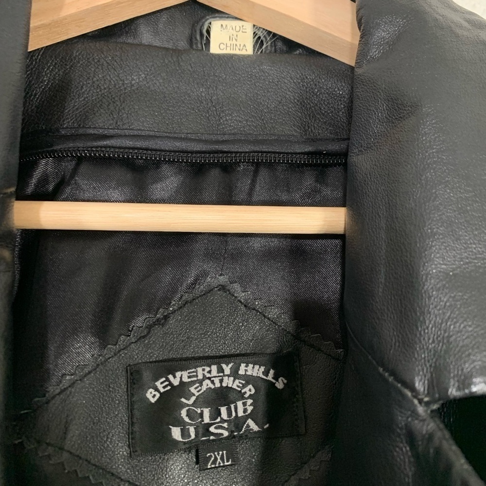 Vintage Beverly Hills Leather Club Faux Leather Coat Size 2XL - Picture 8 of 10